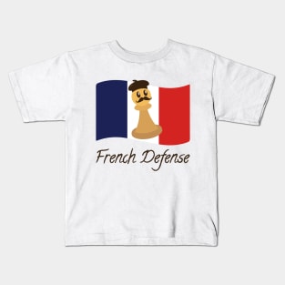 French Defense Flag | Checkmate Gift Ideas | Chess Player Kids T-Shirt